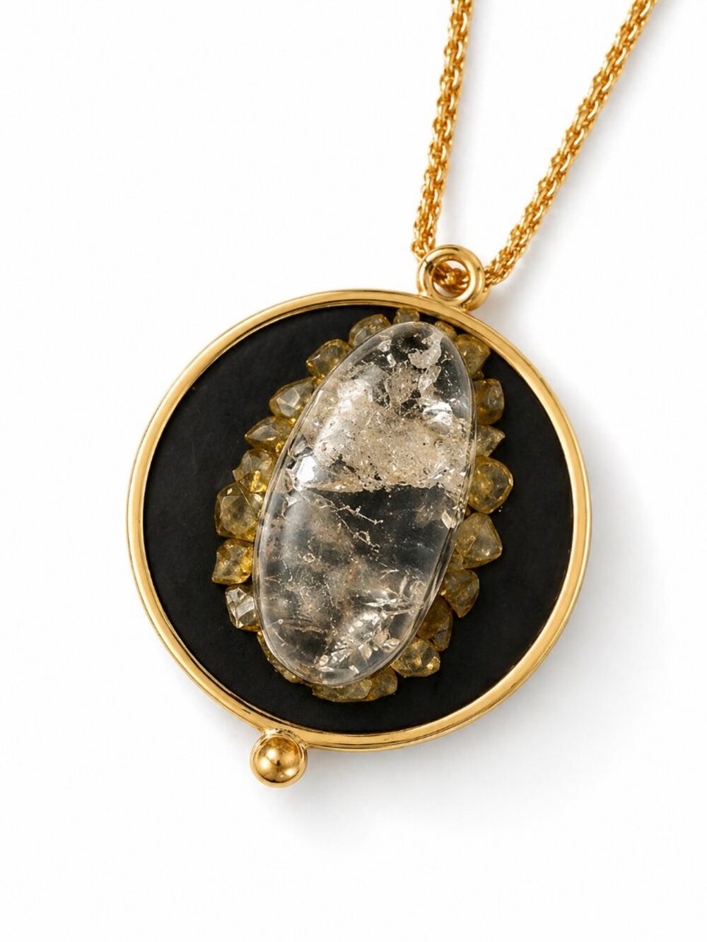 Handmade Gemstone Jewelry Smoky Quartz Necklace Gold Chain | Natural Quartz